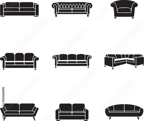 Nine black and white sofa in various styles and shapes furniture couch