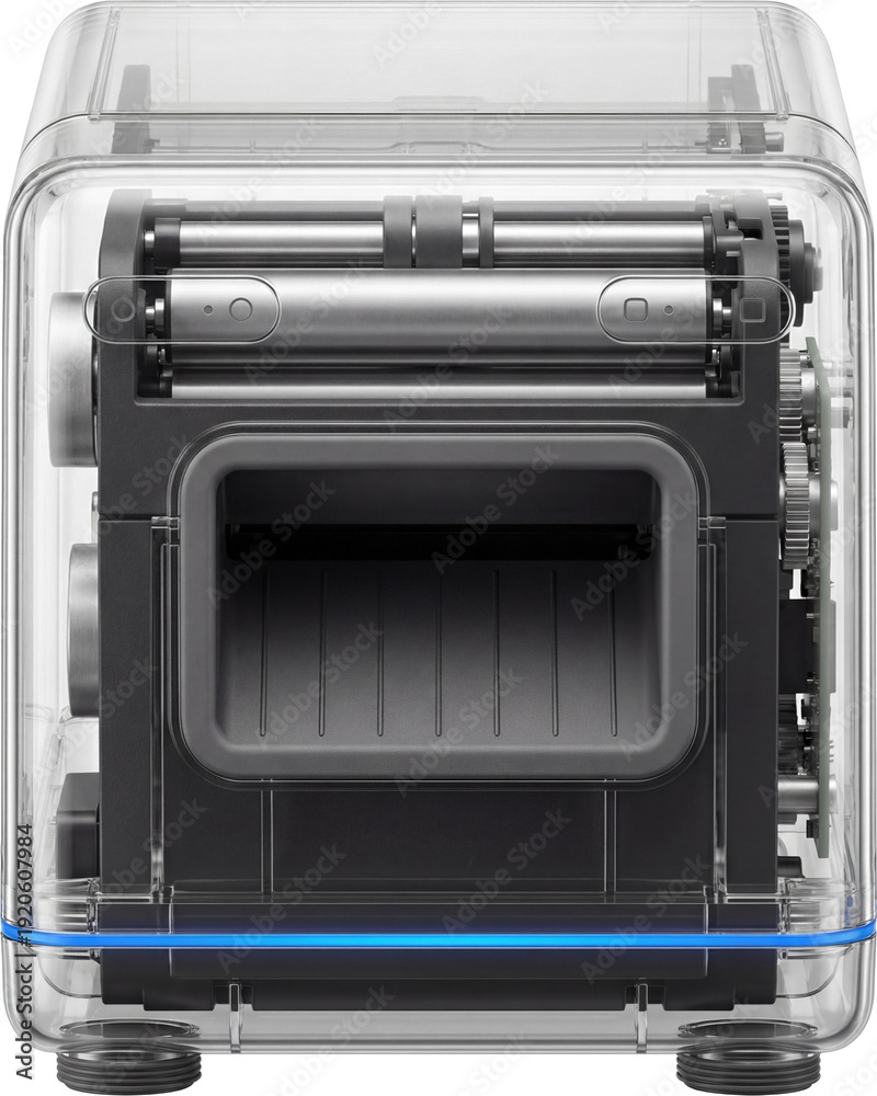 Obraz premium Instant printer with a transparent shell and customizable LED color settings