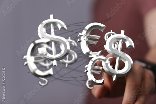 Financial concept with curr...