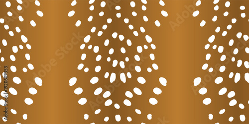 Trendy Bambi Print Seamless Vector Pattern with Stylized Fawn Spots in Warm Caramel Brown Tones, Modern Deer Inspired Animal Texture Background