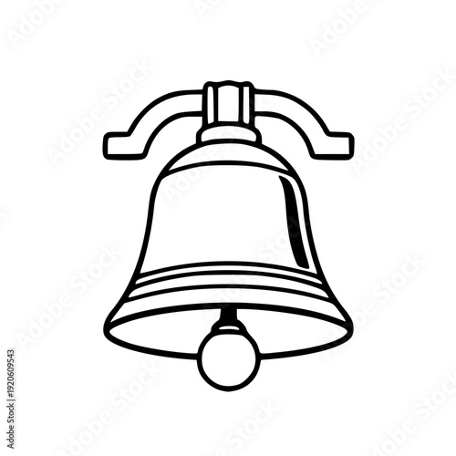 vector bell icon, Black and White Bell Line Art Illustration