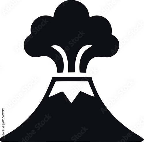 Volcano Emblem Icon. Volcanic eruption icon. erupting volcano icon. harmonious logo variations of the same emblematic, Vector illustration !