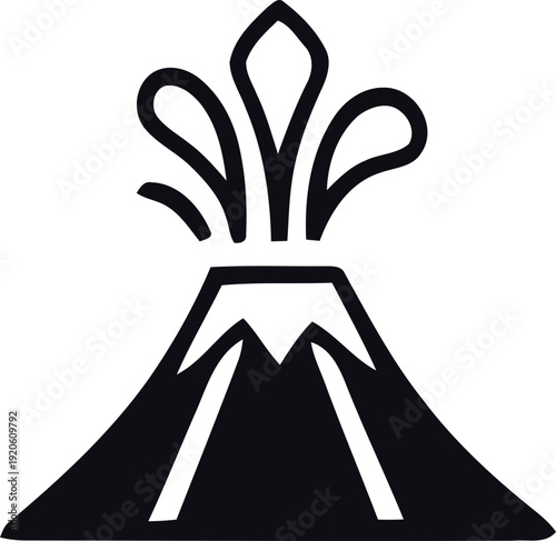 Volcano Emblem Icon. Volcanic eruption icon. erupting volcano icon. harmonious logo variations of the same emblematic, Vector illustration !