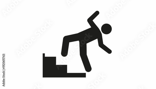 Person falling down stairs icon simple silhouette.