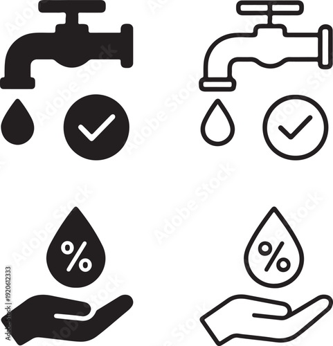 Isolated Water Saving Tips Icon, Water Saving Tips Icon poster design, Water Saving Tips Icon illustration vector, save water awareness campaign
