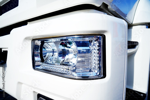 Fotografía Headlight of truck close up
