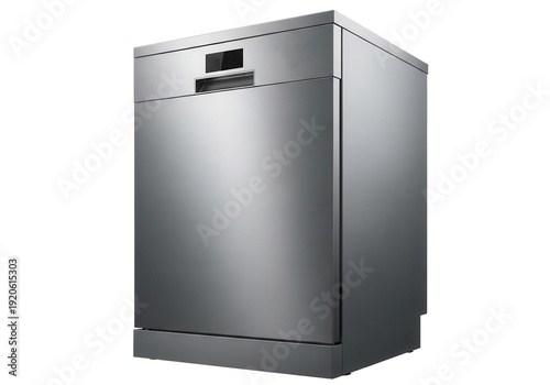 Stainless Steel Dishwasher Appliance kitchen isolated on a transparent background