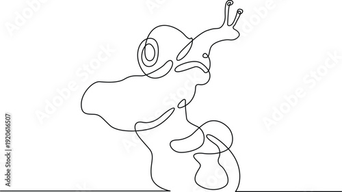 A whimsical creature with a single eye and a long, flowing tail Vector