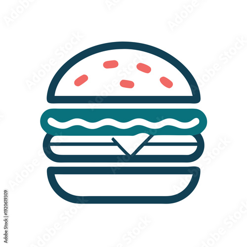 Delicious hamburger with fresh toppings and sesame seed bun