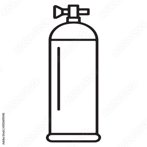 Medical oxygen tank with regulator on transparent background used for respiratory support and emergency situations in healthcare facilities and home care