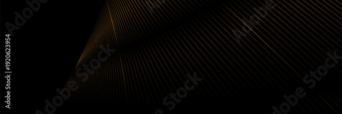 Luxury golden refracted curved waves abstract banner. Art deco vector background