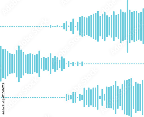 Visual representation of sound waves in a simple graphic design.