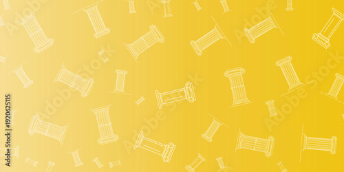 Seamless Pattern of Laboratory Beakers on a Yellow Gradient Background, Scientific Research and Chemistry Concept