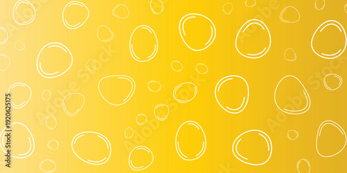 Abstract Yellow Background with Water Droplet Outline Shapes