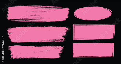 Pink brush strokes on black background