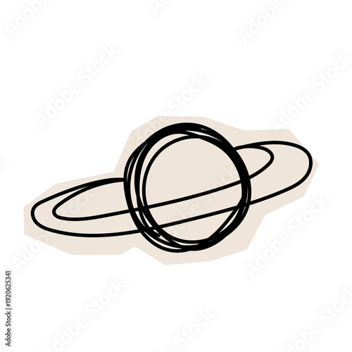 Paper Cut Out Space Plane Sketch Icon. Abstract Star Stroke Application Form. Old Monochrome Graphic Pint Texture. Abstract Cut Out Imperfect Irregular Shape Decoration Symbol Element. Vintage Style.	