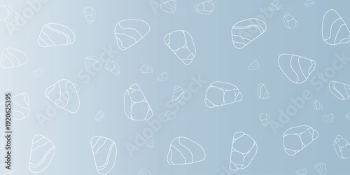 Abstract light blue background with scattered white pebble outlines