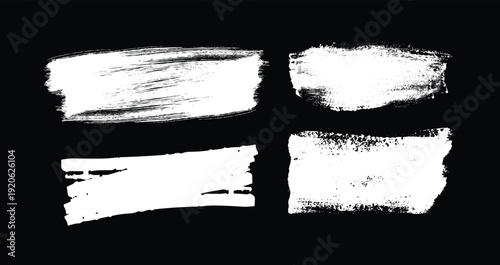 Abstract brush stroke artwork in black and white
