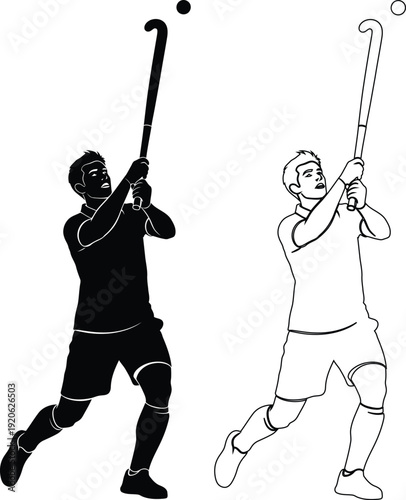 Two players engaged in a field hockey match demonstrating proper stick handling techniques