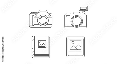 Iconic vector set representing media entertainment and leisure concepts