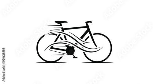 black bicycle speed motion illustration