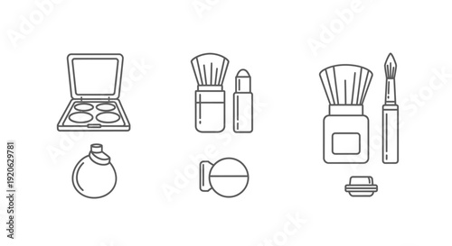 Cosmetics and makeup essentials vector icons for beauty and fashion design