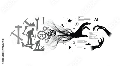 Technology innovation mining industry concept