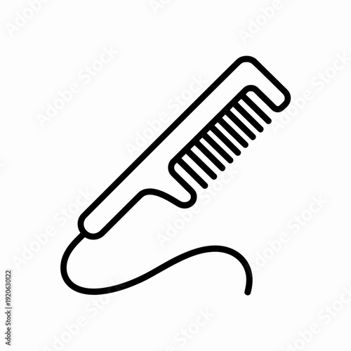 A sleek and modern hair comb with a curved handle and fine teeth design. isolated on white background, Vector, illustration