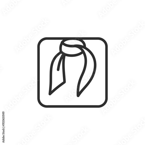 Minimalist icon of a traditional turban or headwrap isolated on white background, Vector, illustration