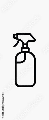 A spray bottle with a trigger mechanism for liquid dispensing isolated on white background, Vector, illustration