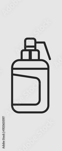 Hand sanitizer bottle with pump sprayer icon isolated on white background, Vector, illustration