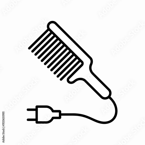 Electric hairbrush with a plug-in cord for styling convenience isolated on white background, Vector, illustration