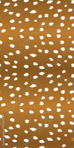 Vertical Seamless Bambi Print Vector Pattern with Elegant Fawn Spots in Golden Brown Palette, Trendy Deer Animal Texture for Fashion and Textile Design