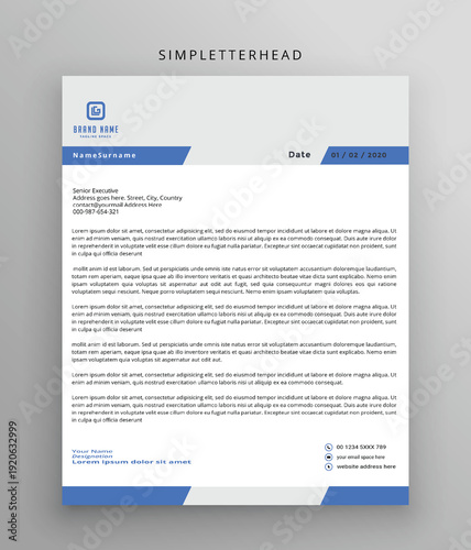 professional modern letterhead for official company correspondence and branding