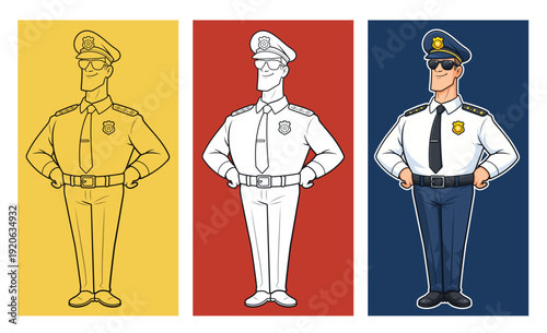 Young Police Officer Cartoon Character
