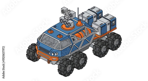 Futuristic Rover Vehicle with Large Wheels.