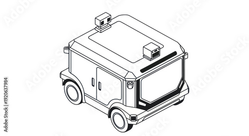 Food Truck Illustration with Simple Design.