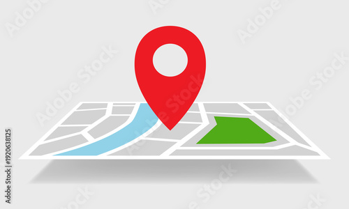 City map. Vector illustration isolated on grey background.