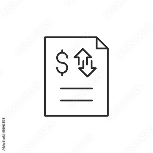 financial statement vector icon. flat sign for mobile concept and web design. Symbol, logo illustration. Vector graphics