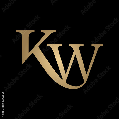 Gold KW serif font logo