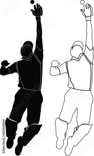 Umpire and batsman in a cricket stumping play action