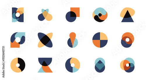 Abstract geometric shapes overlapping design