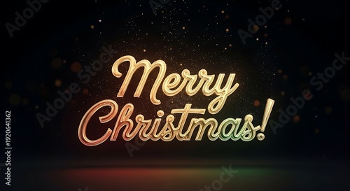 Wallpaper Mural Merry Christmas greeting with golden text. Torontodigital.ca