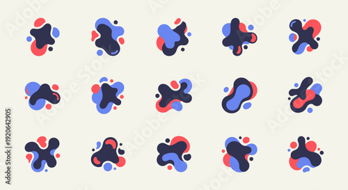 Abstract blob shapes set. Modern graphic elements.