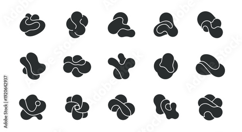 Abstract blob shapes, organic form vector set.