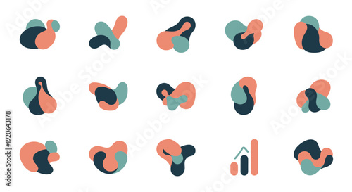 Abstract fluid shapes in pastel colors, modern design