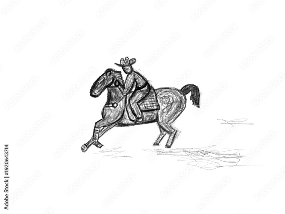 Fototapeta premium Cowboy Horse Race