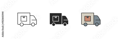 delivery icon. Line, solid and filled outline colorful version, outline and filled vector sign. Idea Symbol, logo illustration. Vector graphics