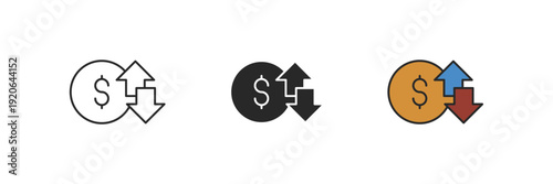 net income icon. Line, solid and filled outline colorful version, outline and filled vector sign. Idea Symbol, logo illustration. Vector graphics