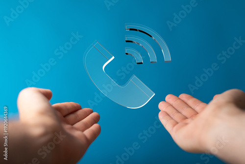 Abstract image of hands rea...